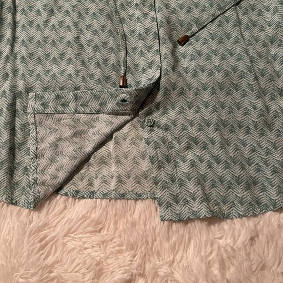 Carole Little Button Up 3/4 Sleeve 100% Rayon Green Blouse Small - Picture 5 of 7